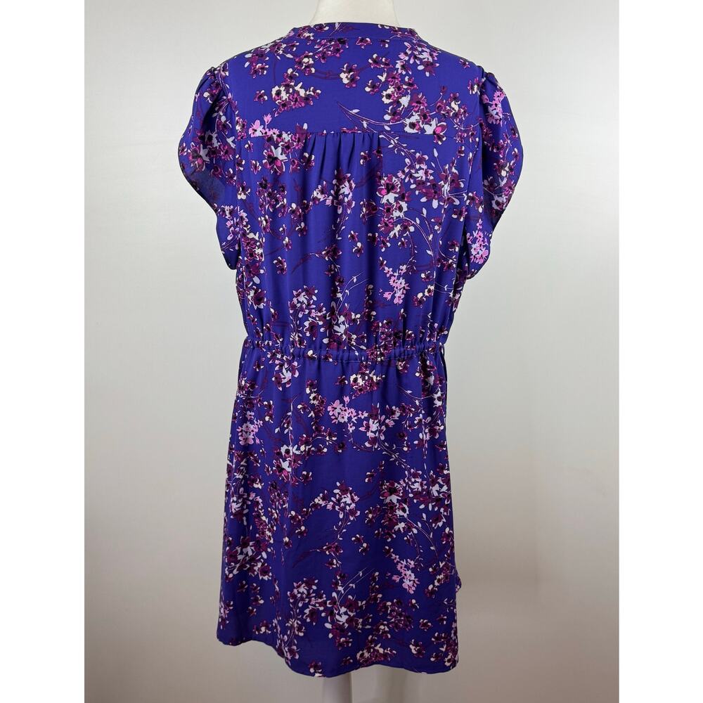 41 Hawthorn Womens Floral Cinched Waist Mini Dress in Purple Sz 1X | Feminine - Picture 2 of 15
